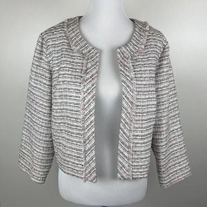 Karl Lagerfeld Paris Open Tweed Jacket, XL